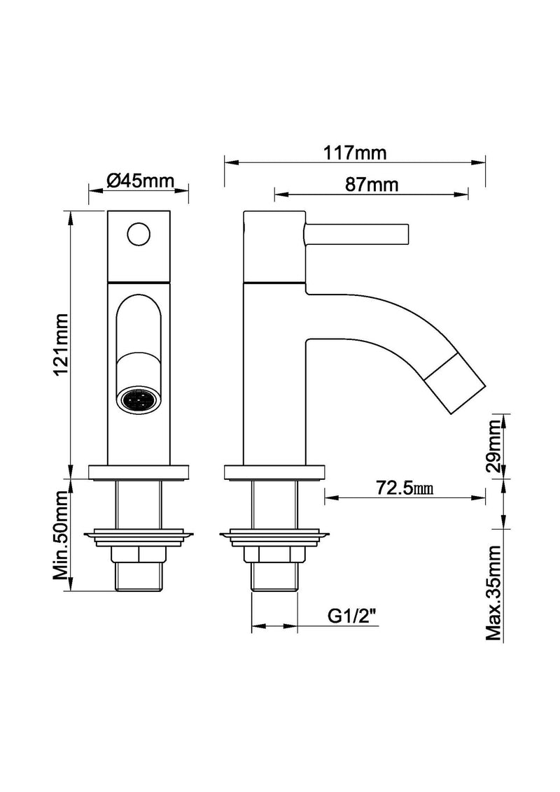 Cimara fountain tap Kiwa 1/2" chrome