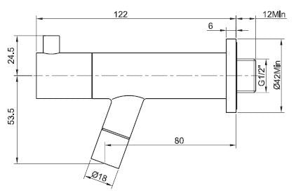 Amador fonteinkraan met muurbevestiging Kiwa 1/2'' geborsteld staal