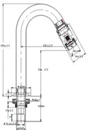 Caral Victoria fountain tap 1/2'' brushed steel PVD