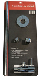 Fonteinkraan aansluitset in blister chroom