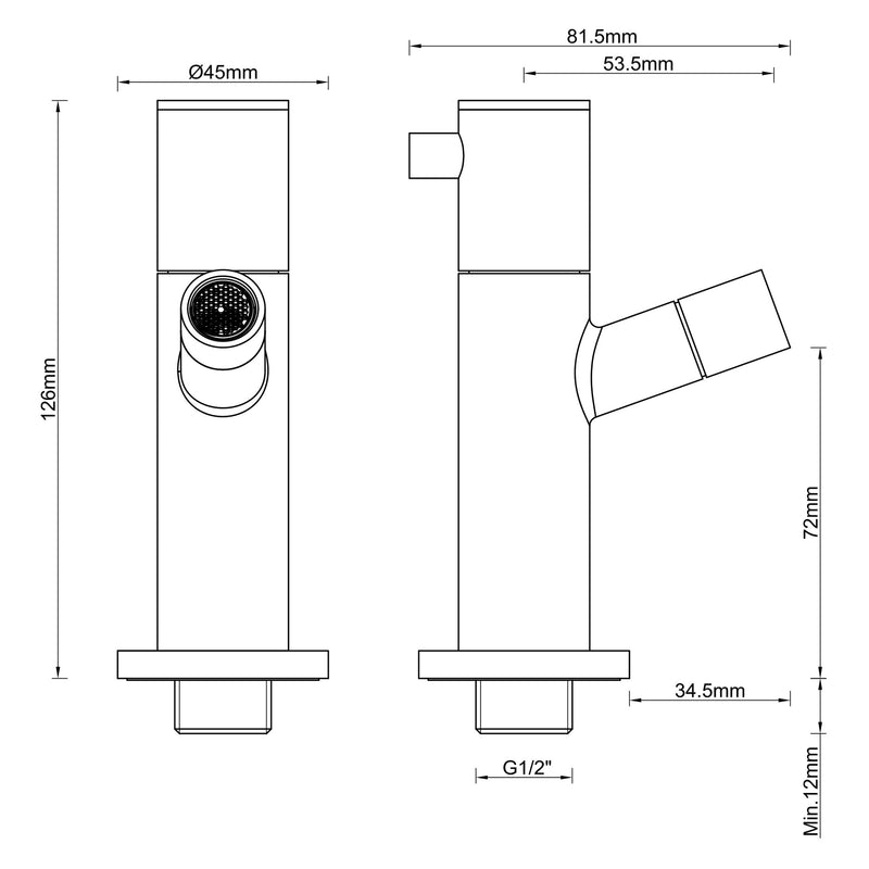 Amador fountain tap with wall mounting Kiwa 1/2'' brushed bronze copper