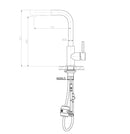 Reno Twenty kitchen faucet with cold start and pull-out hand shower brushed stainless steel