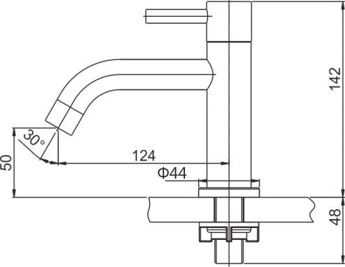 304 fountain tap 1/2" brushed stainless steel
