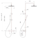 304 thermostatic rain shower set surface-mounted brushed stainless steel