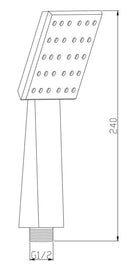 Douchette à main carrée 304 1 position en acier inoxydable brossé