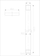 304 douchearm met plafondbevestiging rond 20 cm geborsteld RVS