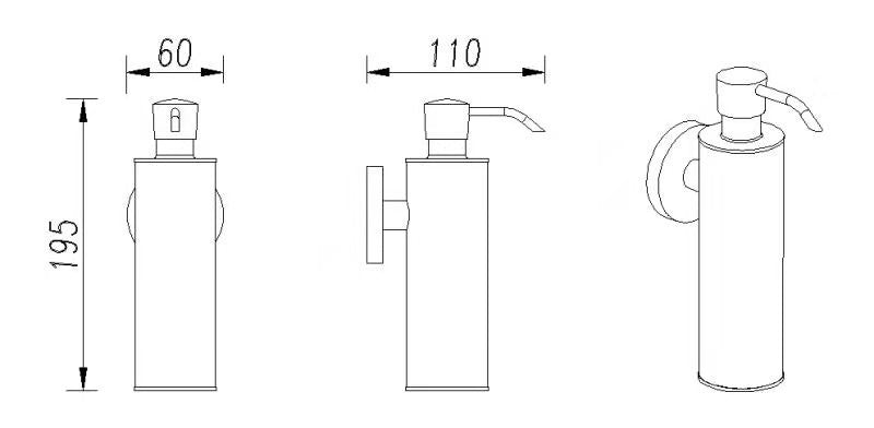 Luxury soap pump wall model matt black