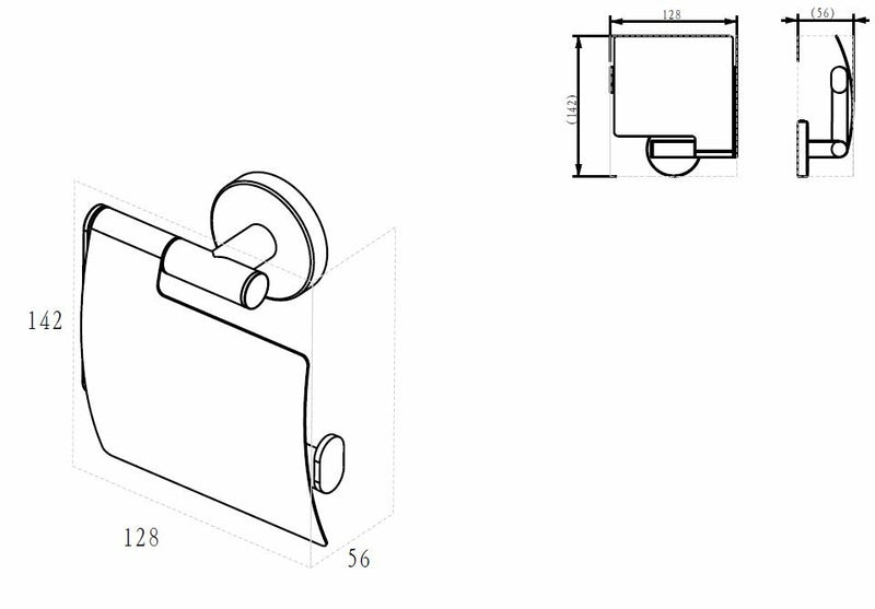 Alonzo toilet roll holder with brushed brass flap