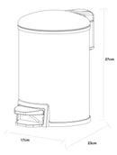 Tobin pedaalemmer softclose 3 liter geborsteld messing