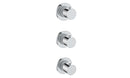 Caral afbouwdeel thermostatische douchekraan met 2 stopkranen chroom