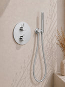 Caral inbouwthermostaat 2 weg rond compleet met hoofddouche 25 cm en staafhanddouche chroom