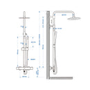 Twenty eco thermostatic rain shower set surface-mounted round matt black