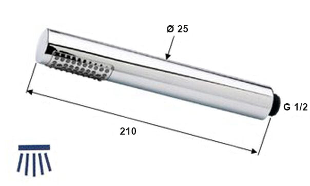 Douchette ronde 1/2'' chrome