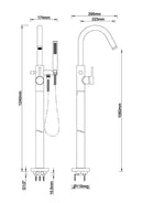 Caral badmengkraan vrijstaand geborsteld staal PVD