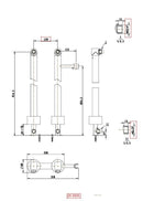 set of universal freestanding bath tap couplings round