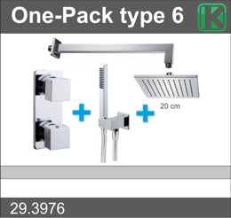 one-pack inbouwthermostaatset type 6 CHR (20cm)