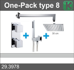 one-pack inbouwthermostaatset vierk.type 8 (30cm)