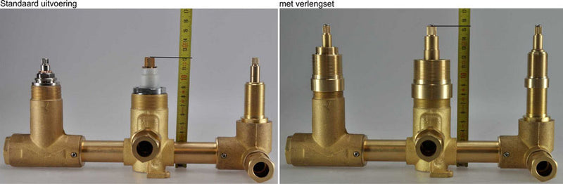 Caral/Rombo 2-weg verlengset inbouwthermostaat