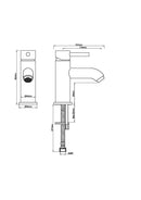 Caral Cadans washbasin tap low brushed steel PVD