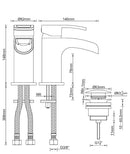 Robinet de lavabo cascade Alegra avec clickwaste chrome