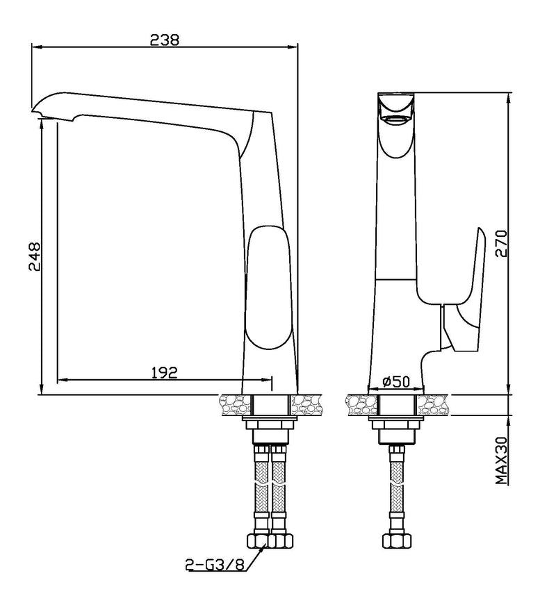 Tarma single lever kitchen tap white/chrome
