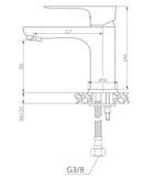Casma eenhendel wastafelmengkraan laag chroom