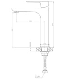 Casma eenhendel wastafelmengkraan hoog zwart/chroom