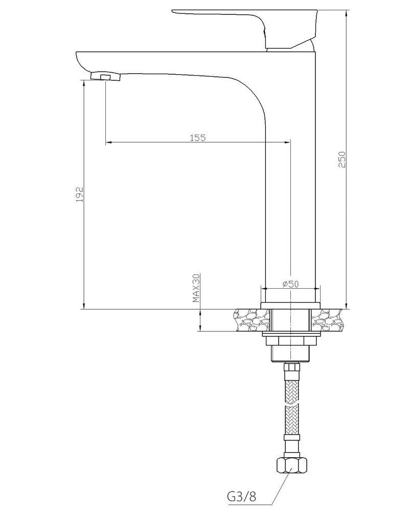 Casma mitigeur de lavabo haut noir/chrome