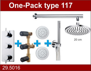 one-pack inbouwthermostaatset type 117 CHR