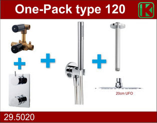 one-pack inbouwthermostaatset type 120 CHR (20cm ufo)