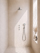 Caral inbouwthermostaat 2 stopkranen compleet met hoofddouche 25 cm en 3 standen handdouche chroom