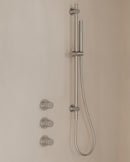 Caral inbouwthermostaat 2 stopkranen compleet met Beam hoofddouche glijstang en staafhanddouche geborsteld staal