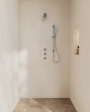 Caral inbouwthermostaat 2 stopkranen compleet met Beam hoofddouche glijstang en 3 standen handdouche chroom