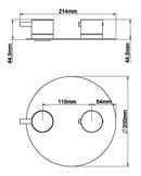 Caral afbouwdeel rond inbouwthermostaat 2 weg gunmetal PVD