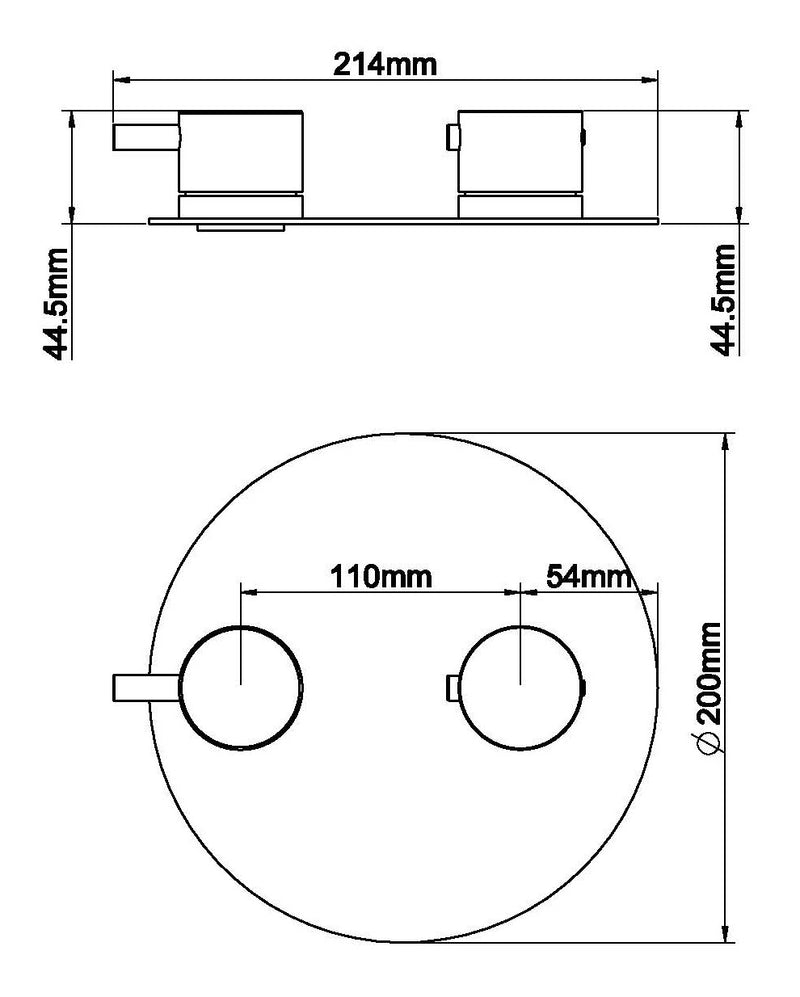 Caral finishing part round built-in thermostat 2-way gunmetal