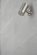 UniMatch Beam hoofddouche rond 1 stand met muurbevestiging geborsteld staal PVD