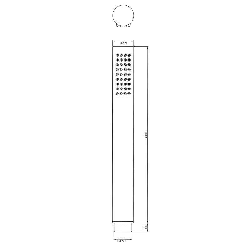 UniMatch rod hand shower 1 position gunmetal