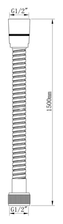 UniMatch shower hose metal 150 cm brushed bronze copper PVD