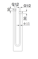 UniMatch shower hose plastic 150 cm brushed brass