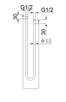UniMatch doucheslang kunststof 150 cm gunmetal