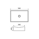 Slide wash basin rectangular 55 x 35 x 12 cm ceramic gloss white
