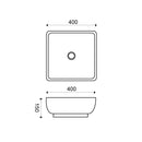 Lavabo Piazza carré 40 x 40 x 15 cm céramique blanc brillant