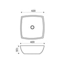 Lavabo Plaza carré 42 x 42 x 13,5 cm céramique blanc brillant