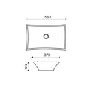 Vasque Scala rectangulaire 56 x 37 x 10,5 cm céramique blanc brillant