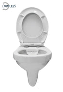 Trevi wandcloset rimless met Ultimo 3.0 toiletzitting softclose en quick release glans wit