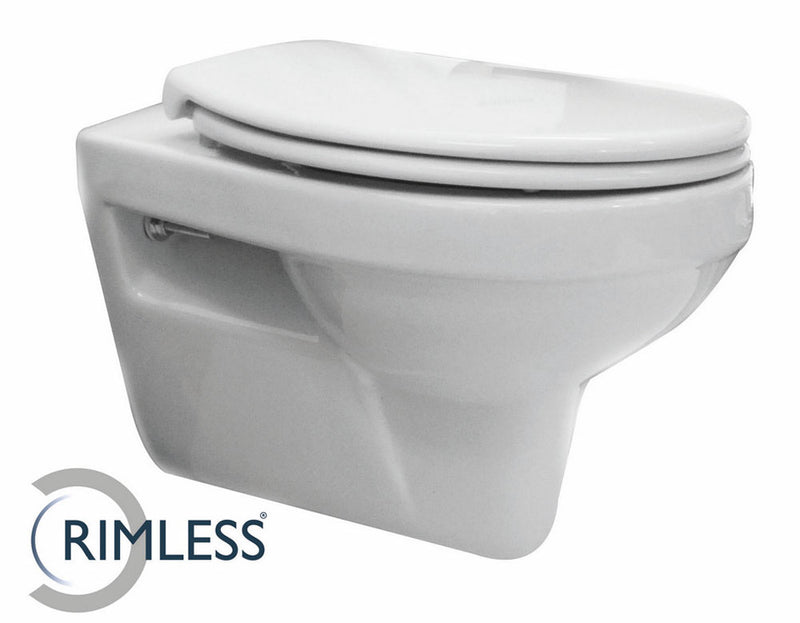 Trevi wandcloset rimless met Ultimo 3.0 toiletzitting softclose en quick release glans wit