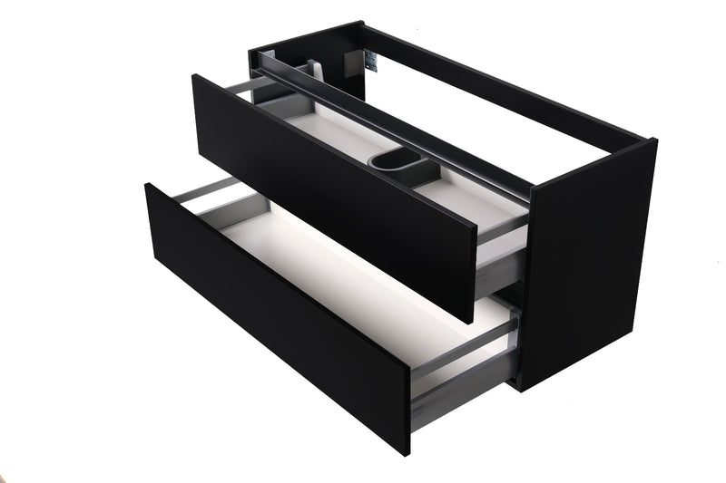 Marmaris onderkast met 2 laden 1 uitsparing 120 x 45 cm mat zwart