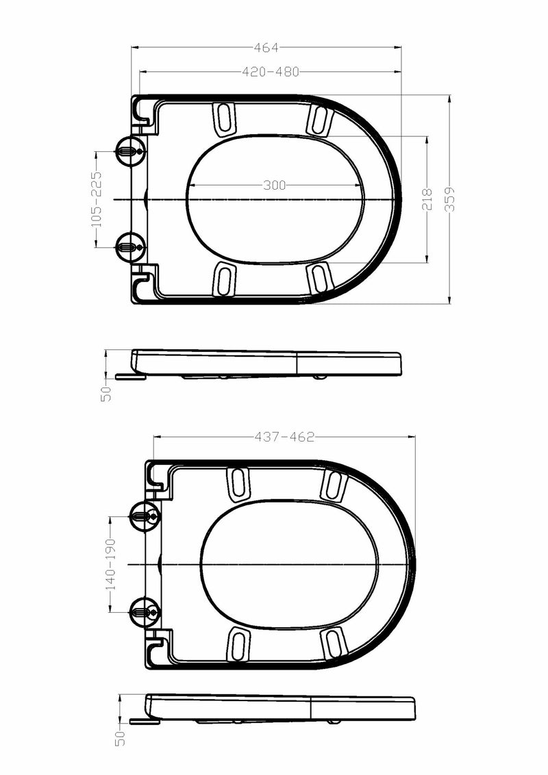 Vesta toilet seat soft close and quick release matt white