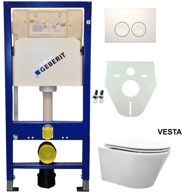 Geberit UP 100 Vesta wc+ Flatline zitt.+ Delta 25 wit