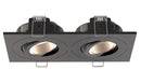 Spotz inbouwspot dubbel dimbaar IP65 gunmetal